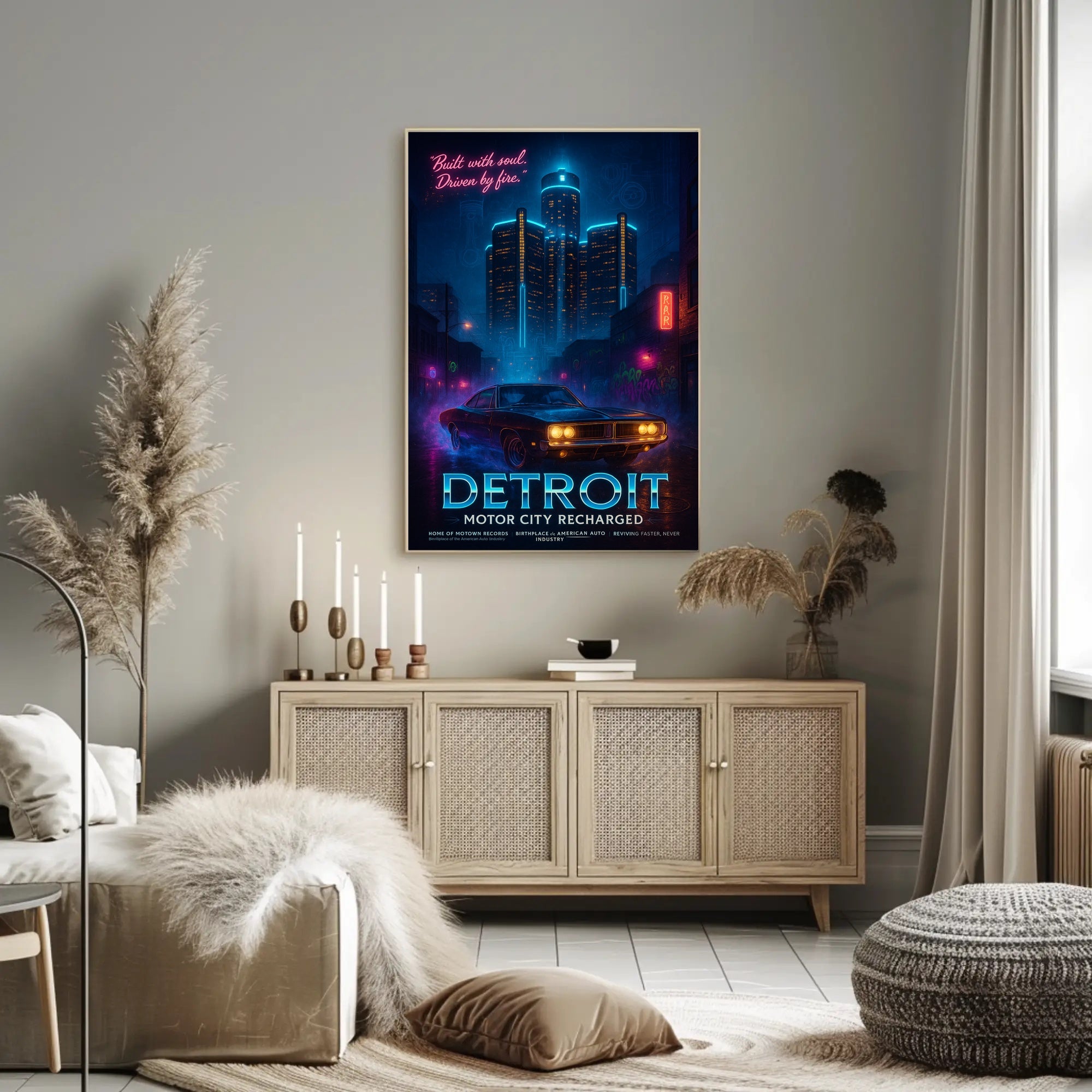Detroit Motor City Recharged Wall Art Print PosterGoat