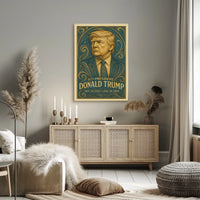 Donald Trump 47th President Pop Art Realism Decor Poster