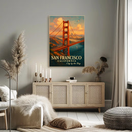 Golden Gate Bridge Vintage Travel Poster