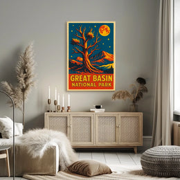 Great Basin Night Sky Vintage Travel Poster
