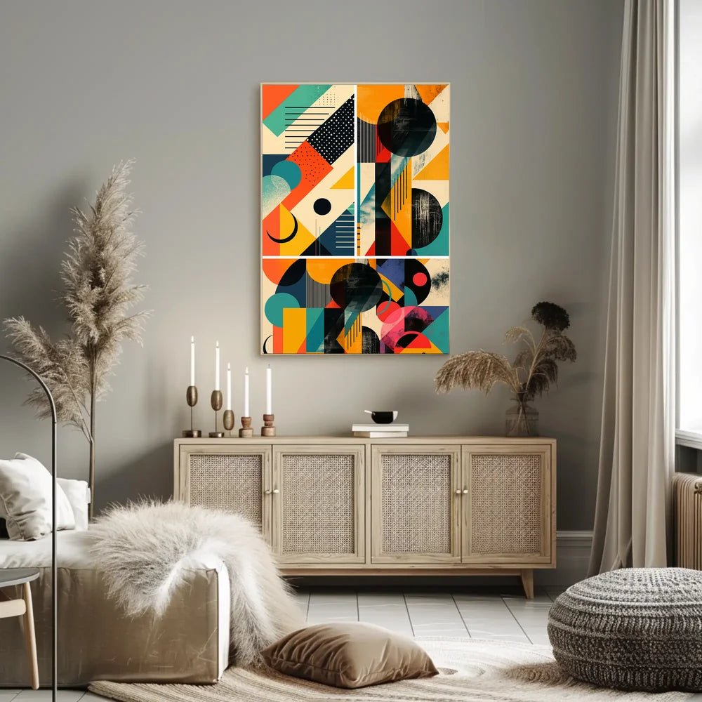 Vibrant Geometric Art Print Abstract or Artistic Poster