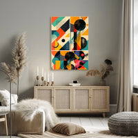 Vibrant Geometric Art Print Abstract or Artistic Poster