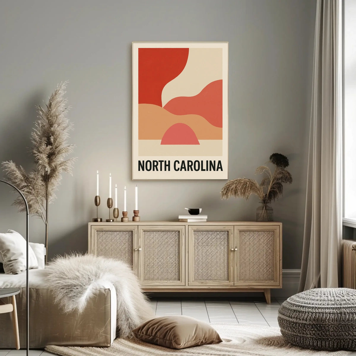 North Carolina Abstract Landscape Poster