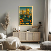Sacramento Skyline Poster Modern City Wall Art