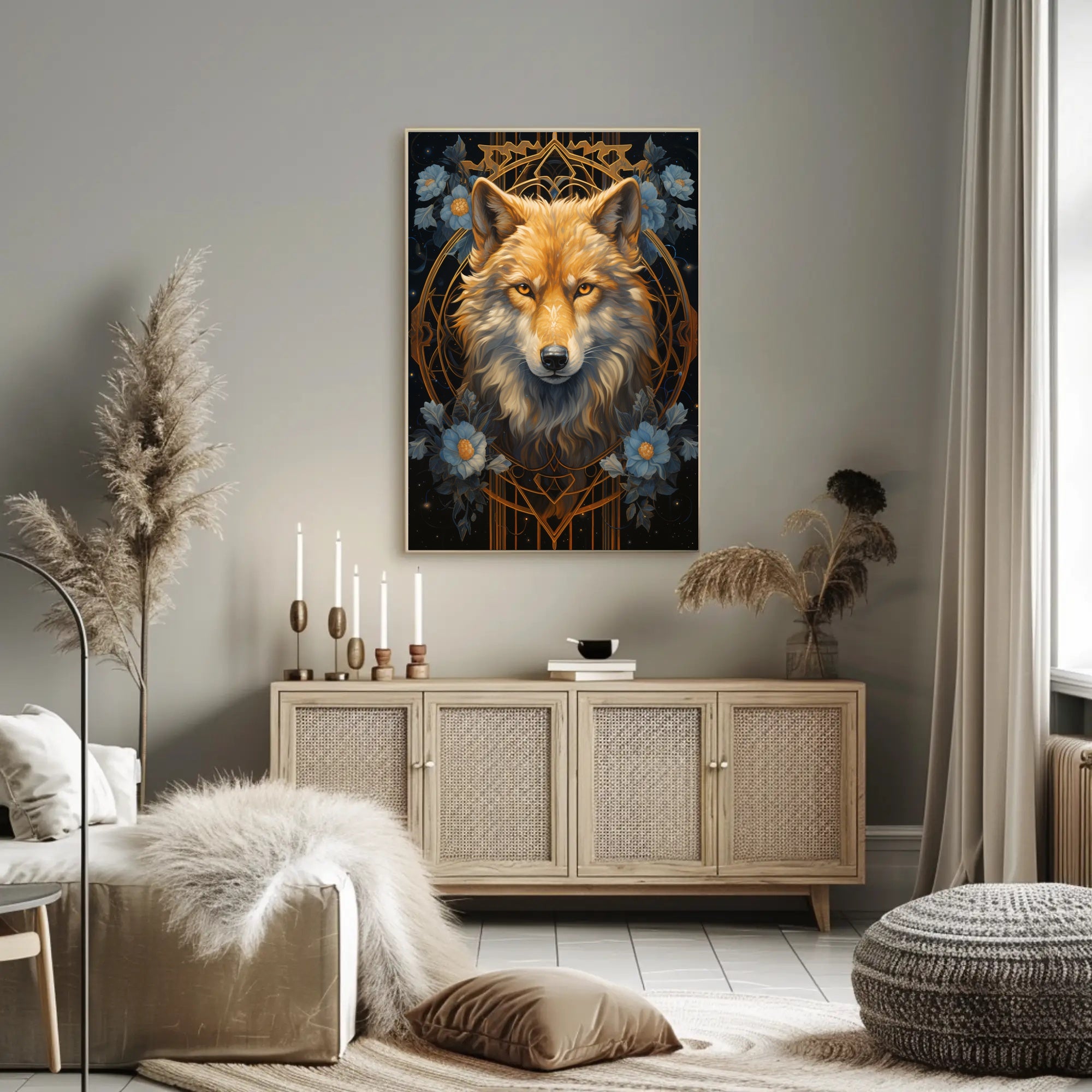 Majestic Wolf Portrait Poster PosterGoat