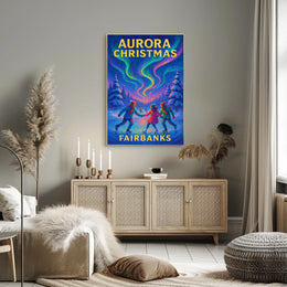 Aurora Christmas In Fairbanks Poster