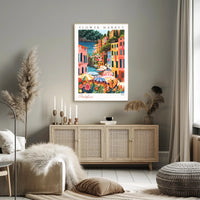 Portofino Flower Market Poster PosterGoat