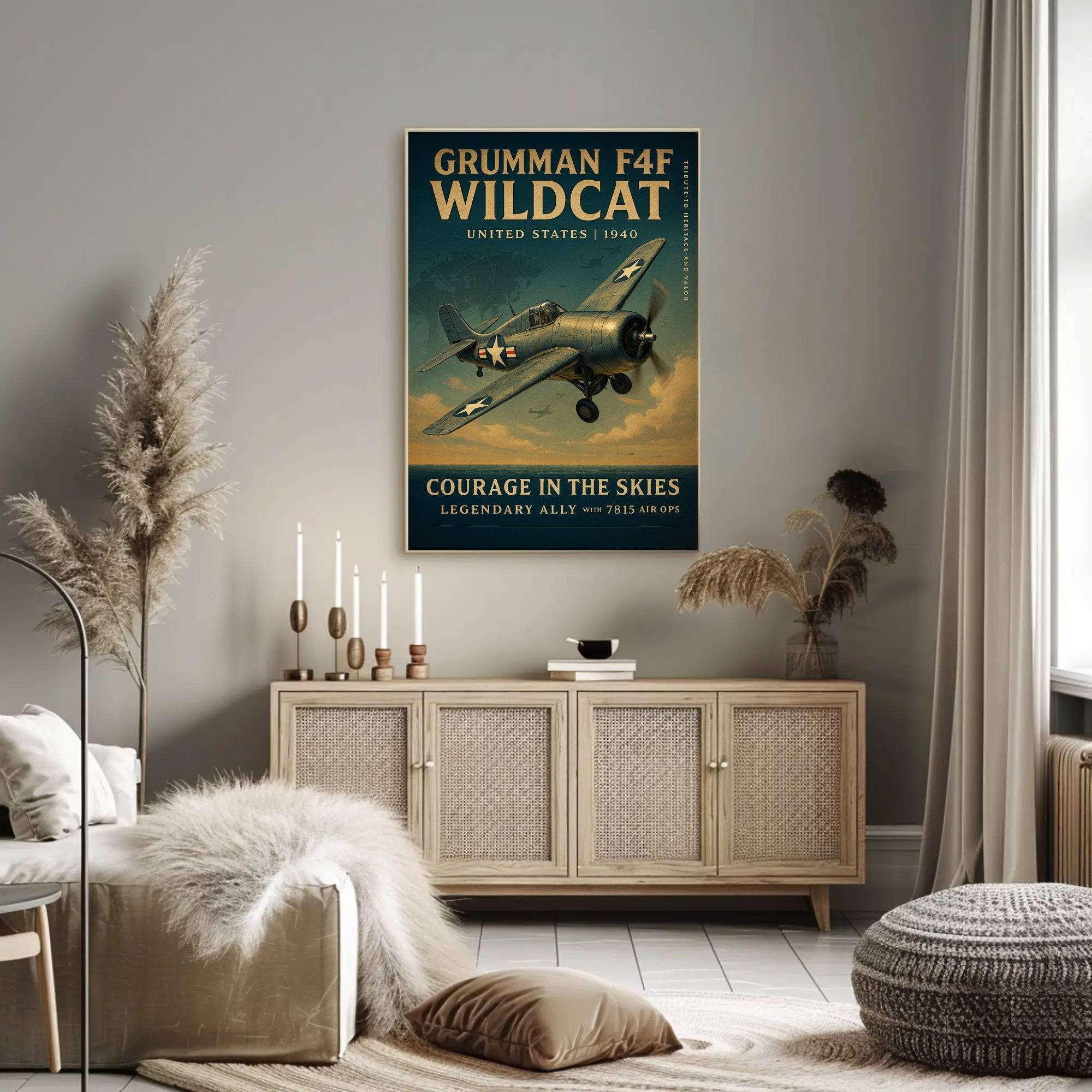 Grumman F4F Wildcat Tribute WWII Poster