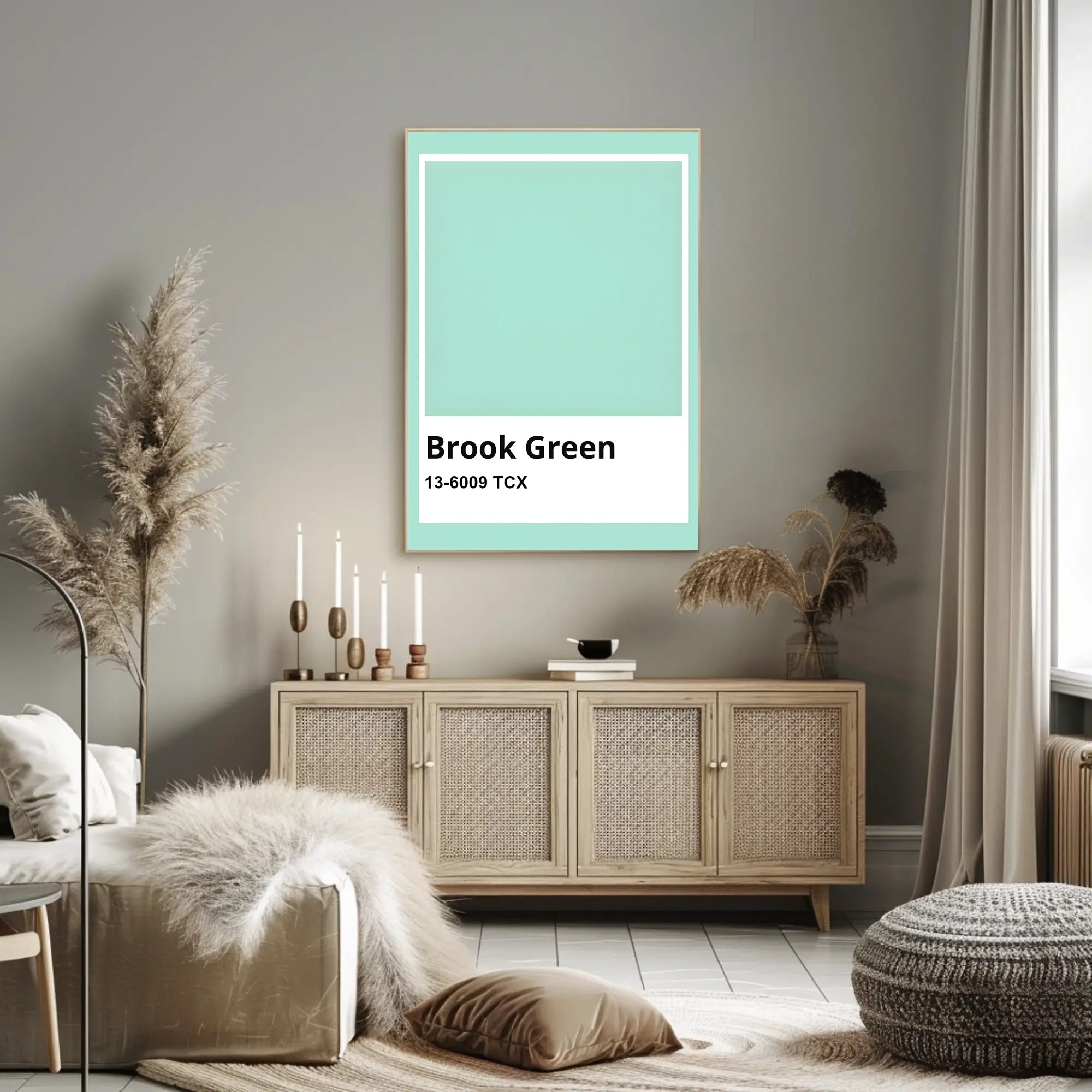 Minimalist Teal Green Interior Design Poster PosterGoat