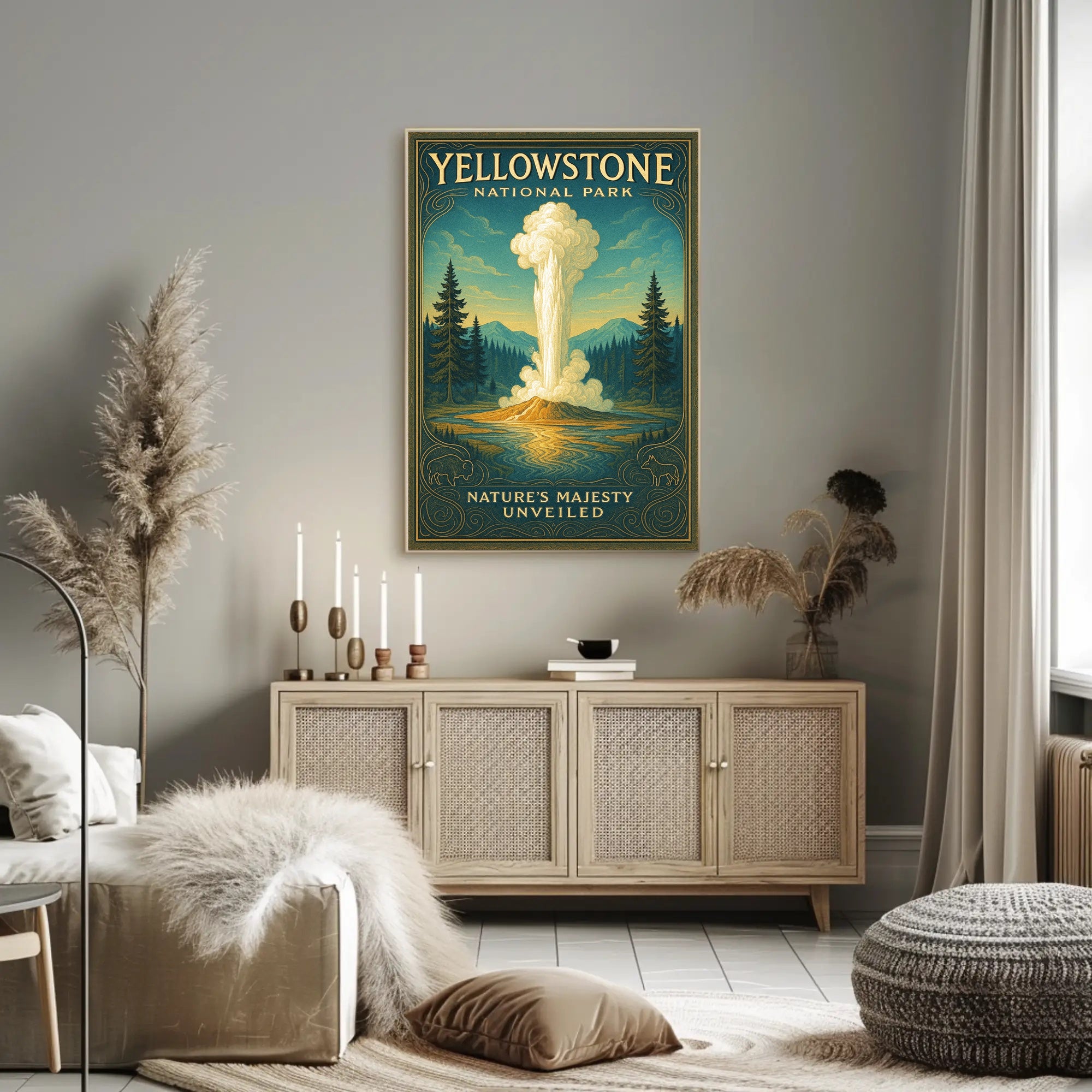 Yellowstone National Park Nature's Majesty Unveiled Poster PosterGoat