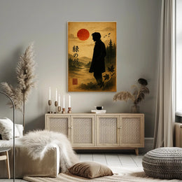 Silhouette at Sunset Art Print Wall Decor