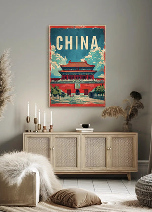 China Vintage Architectural Landmark Poster - Cultural or Heritage Poster