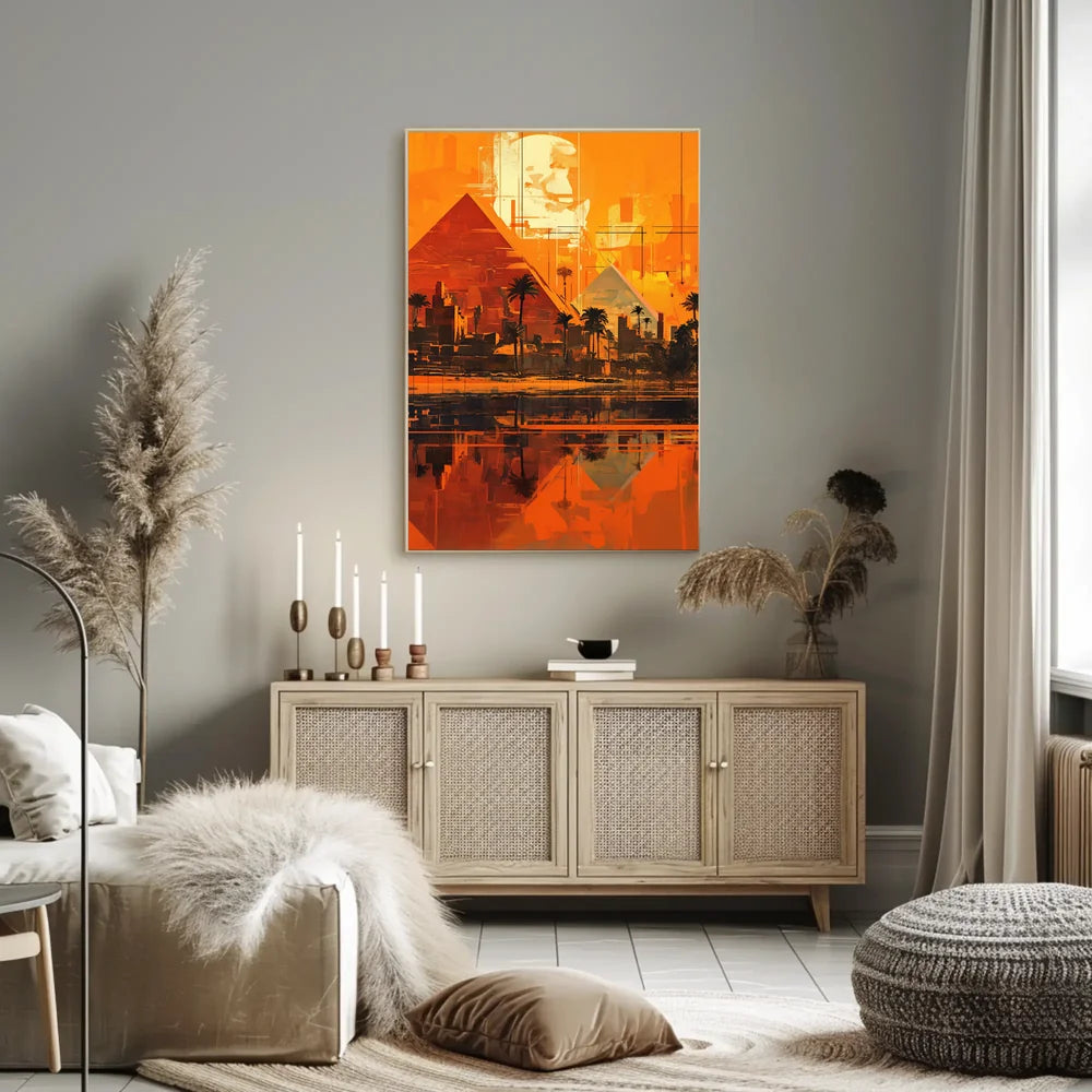Ancient Egyptian Pyramids Abstract Art Poster Print