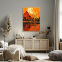 Ancient Egyptian Pyramids Abstract Art Poster Print