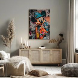 Stylized Cartoon Street Art Poster for Pop Culture Enthusiasts