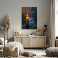 Photorealistic Burning Candle Travel Poster Wall Art PosterGoat