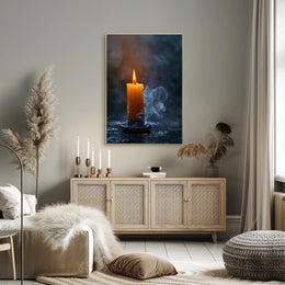 Photorealistic Burning Candle Travel Poster Wall Art PosterGoat
