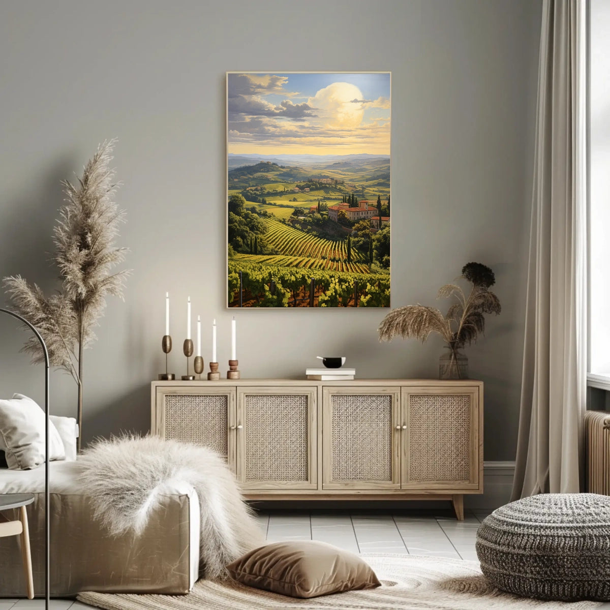 Tuscany Landscape with Vineyards Travel Poster