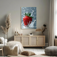 Splashing Strawberry Delight Poster PosterGoat