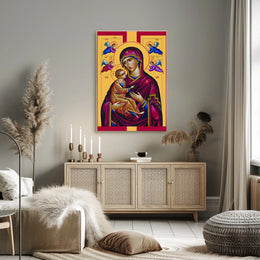 Iconic Representation of Mary and Child Poster