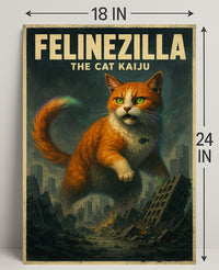 Felinezilla The Cat Kaiju Poster PosterGoat