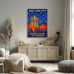 Stars Over The Square Salt Lake City Poster