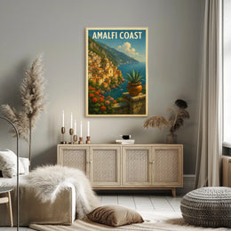 Amalfi Coast Poster Wall Art For Coastal Home Decor