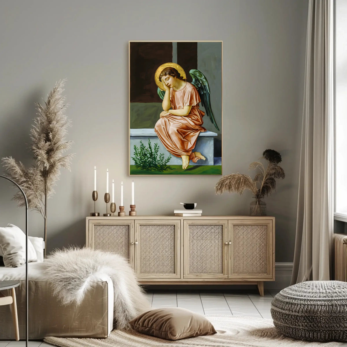 Contemplative Angel Poster