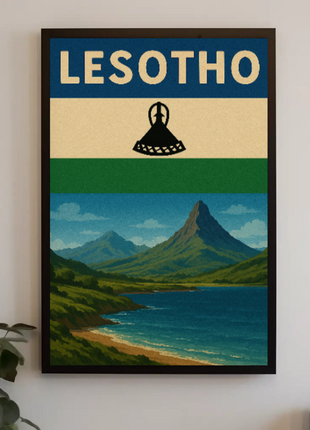 Lesotho Scenic Beauty Vintage Travel Poster