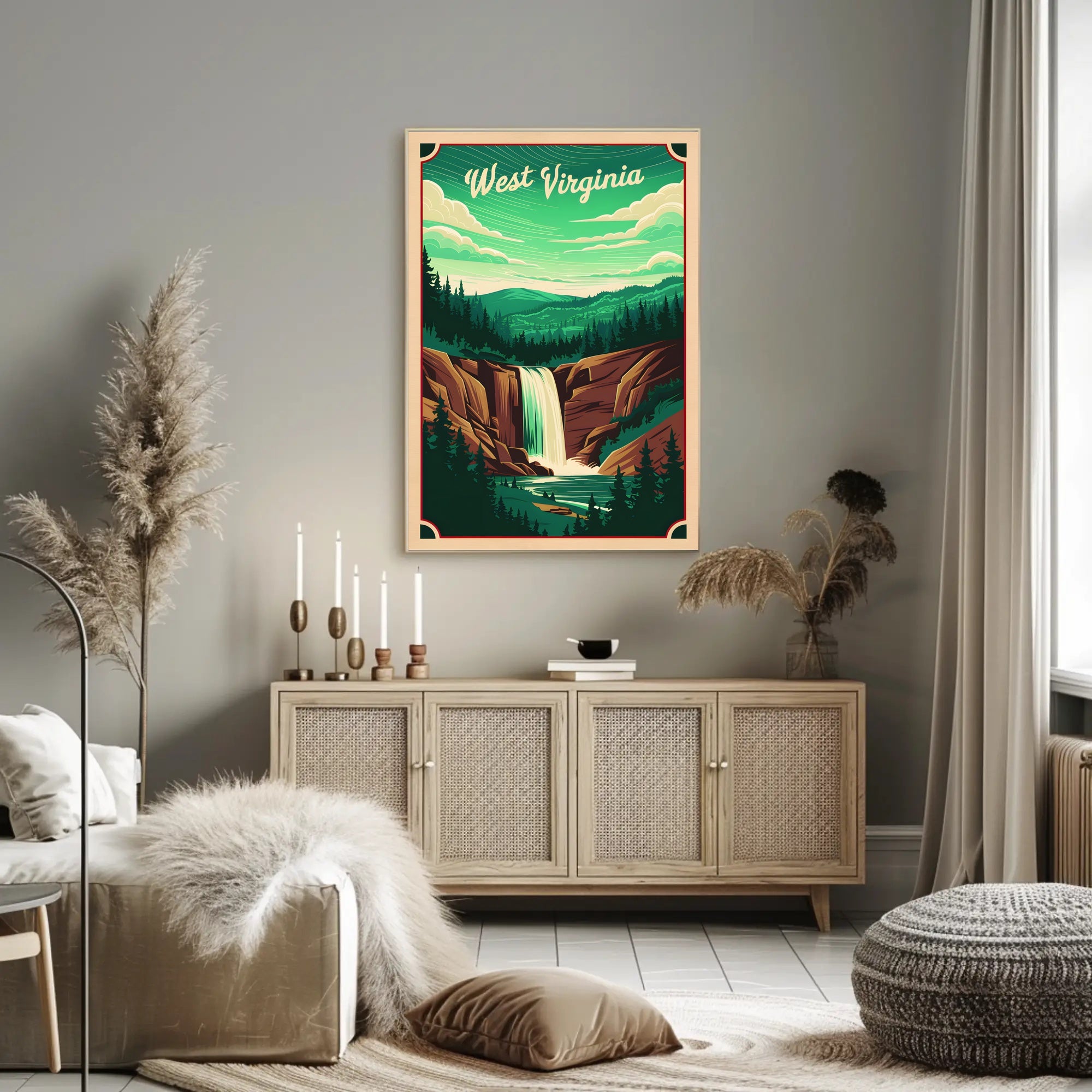 West Virginia Waterfall Poster