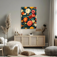 Floral Harmony in Modern Vintage Artistic Poster