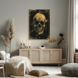 Cosmic Skull: Mystical Celestial Art Poster PosterGoat
