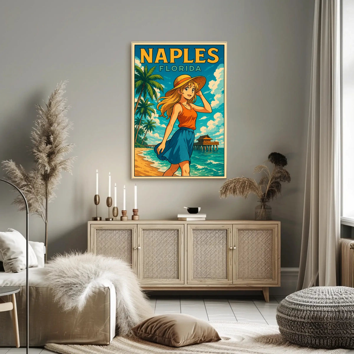 Naples Florida Beachside Bliss Poster Wall Art 18x24