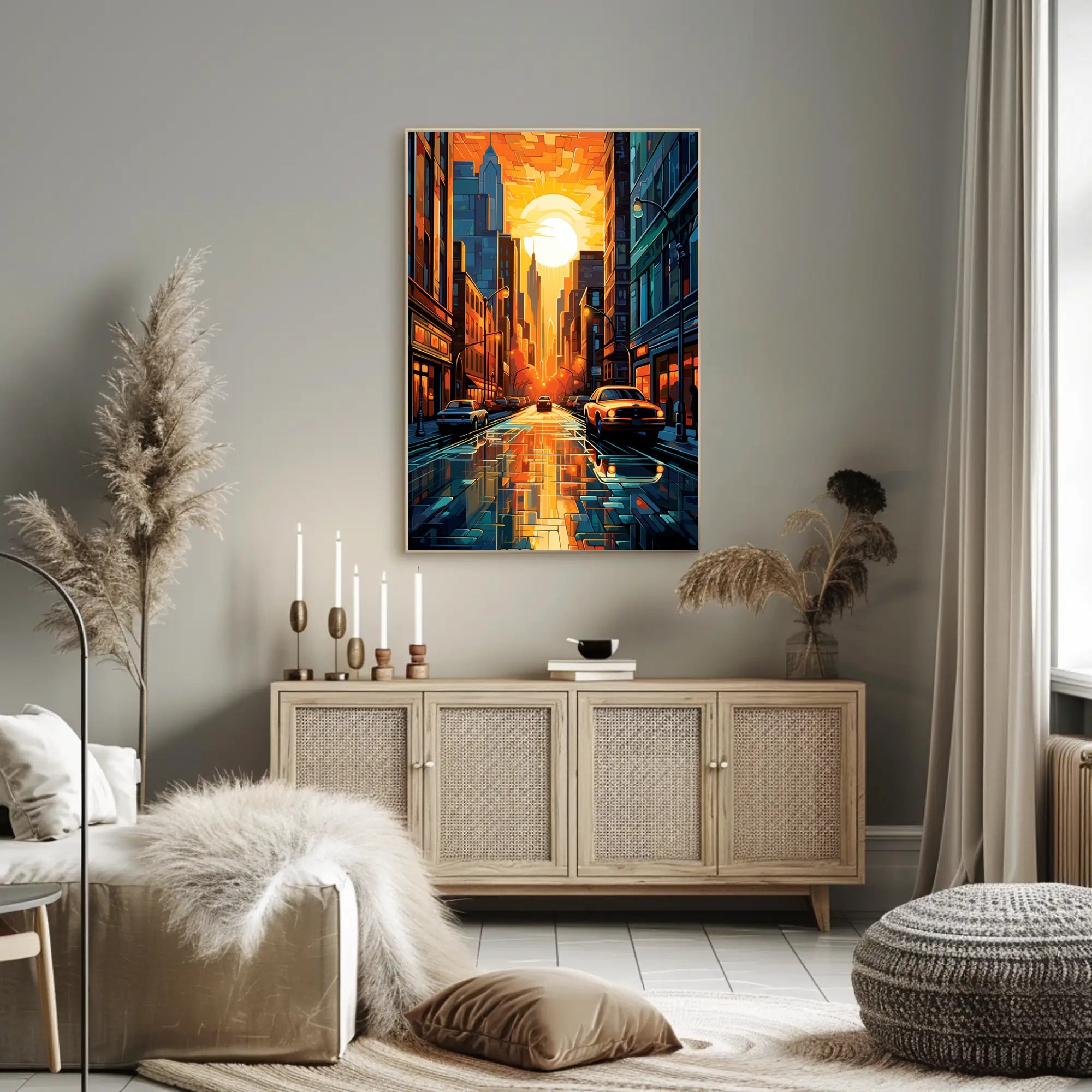 Urban Sunset Symphony Poster PosterGoat