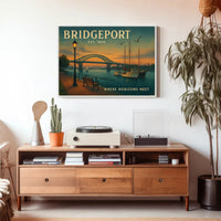 Bridgeport Travel Poster Where Horizons Meet