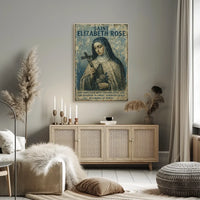 Saint Elizabeth Rose Vintage Religious Art Poster