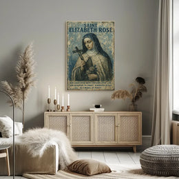 Saint Elizabeth Rose Vintage Religious Art Poster