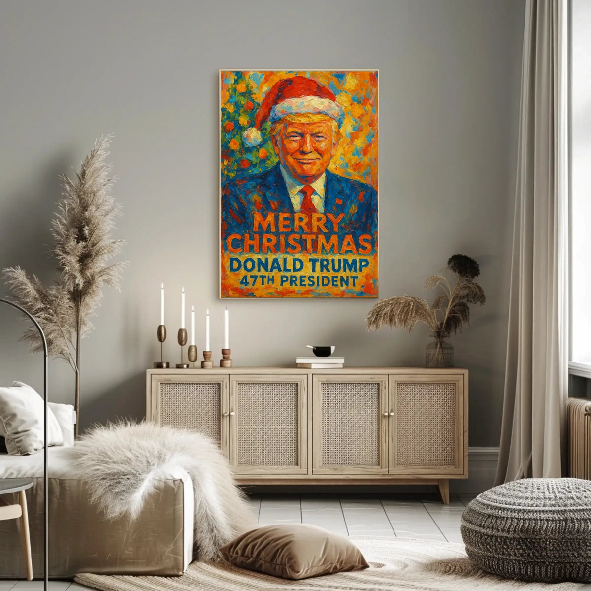 Donald Trump Christmas Stylized Portrait Political Poster