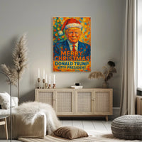 Donald Trump Christmas Stylized Portrait Political Poster