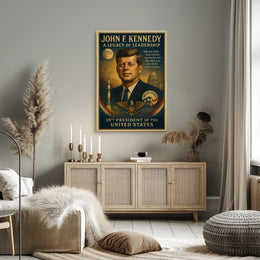 JFK Legacy Patriotic Leadership Vintage Art Poster