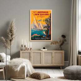 Fly To Australia New Zealand By Poster