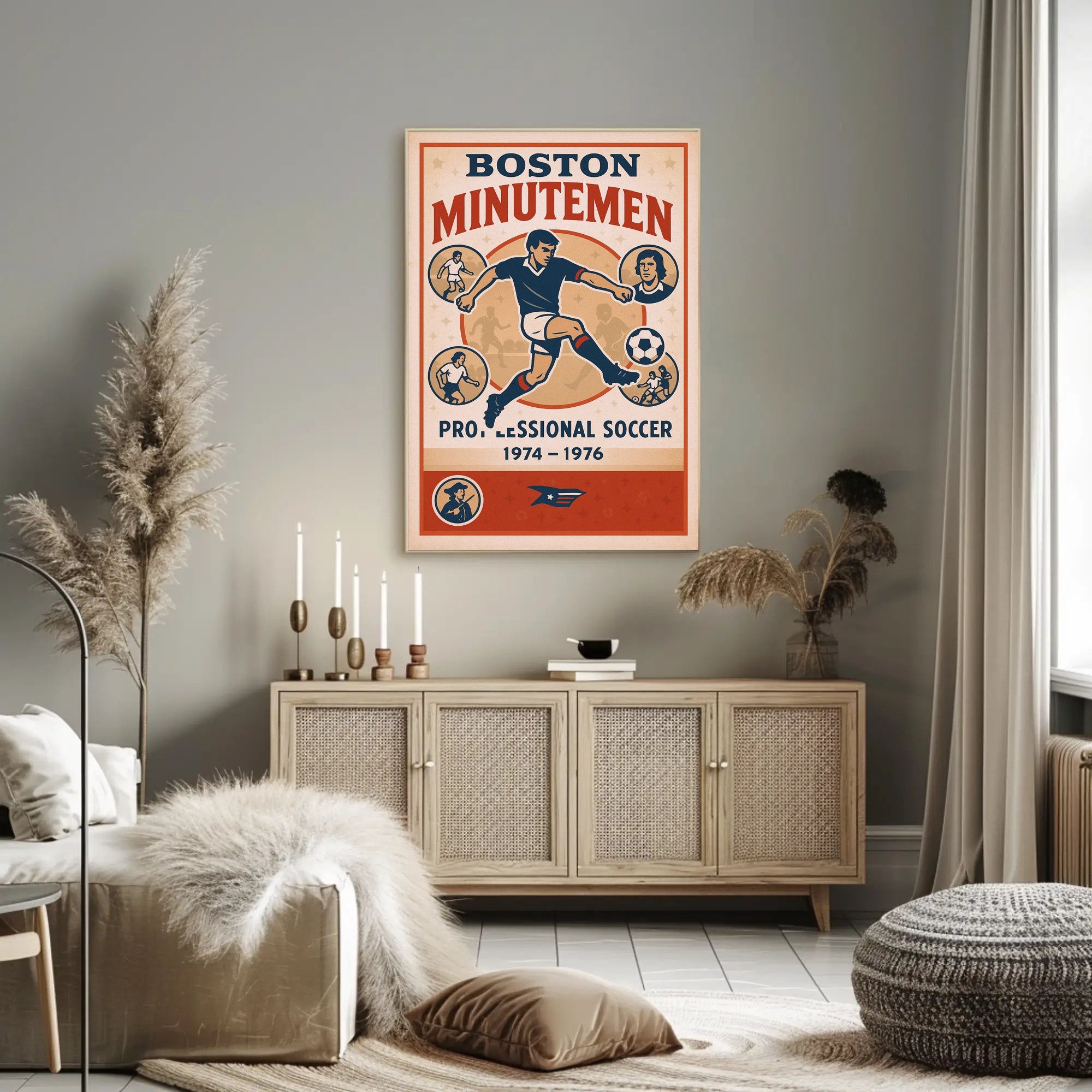Boston Minutemen Soccer Team Poster PosterGoat
