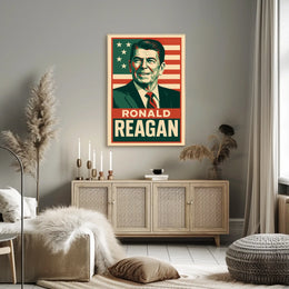Ronald Reagan Retro Portrait American Nostalgia Poster