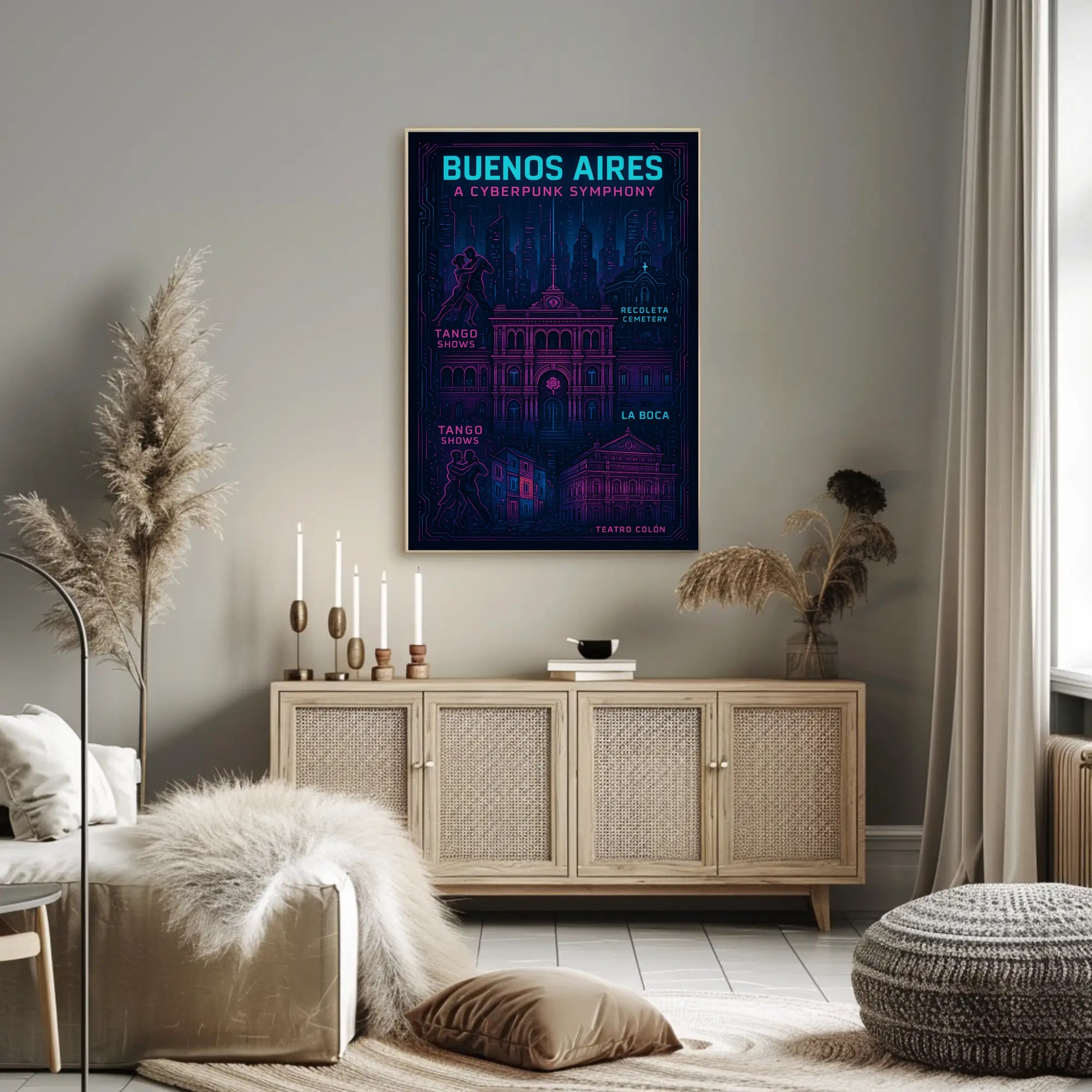 Buenos Aires A Cyberpunk Symphony Poster PosterGoat