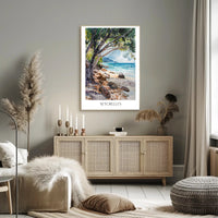 Secluded Seychelles Beach Scenery Travel Poster PosterGoat