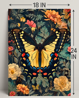 Butterfly Symphony: Vibrant Botanical Modern Art Animal Poster