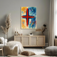 Abstract Watercolor Cross Abstract Poster
