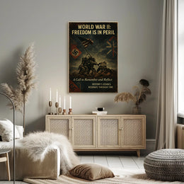 World War II Vintage Propaganda Patriotic Reflection Poster