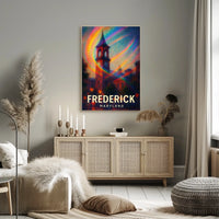 Iconic Frederick Maryland Vibrant Landmark Art Deco Realism Travel Dream Decor Poster