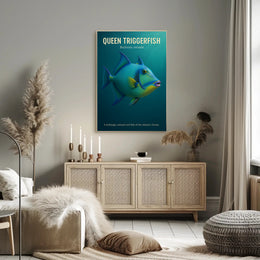 Queen Triggerfish Marine Life Educational Poster PosterGoat